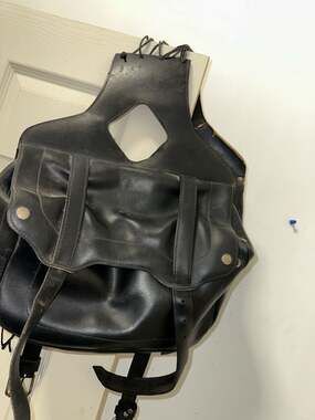 Vintage Yamaha Virago XV750 Leather Motorcycle Saddlebags